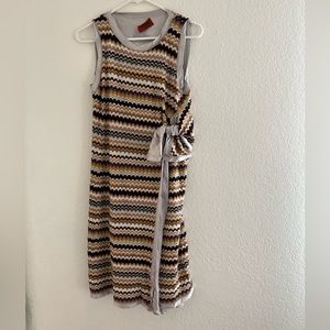 Missoni purple brown knit wrap style dress